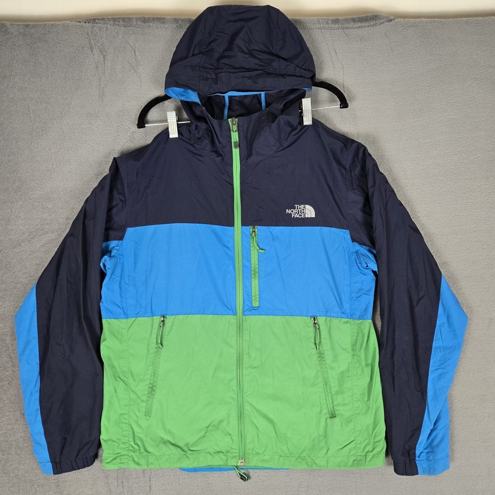 The North Face Jacket Mens Medium Green Hooded Hydrenalite Windbreaker Full Zip